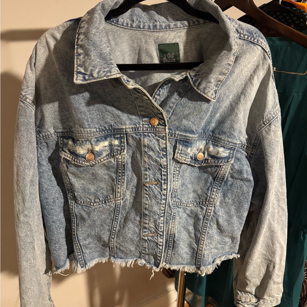 wild fable Light Blue Distressed Denim Jacket